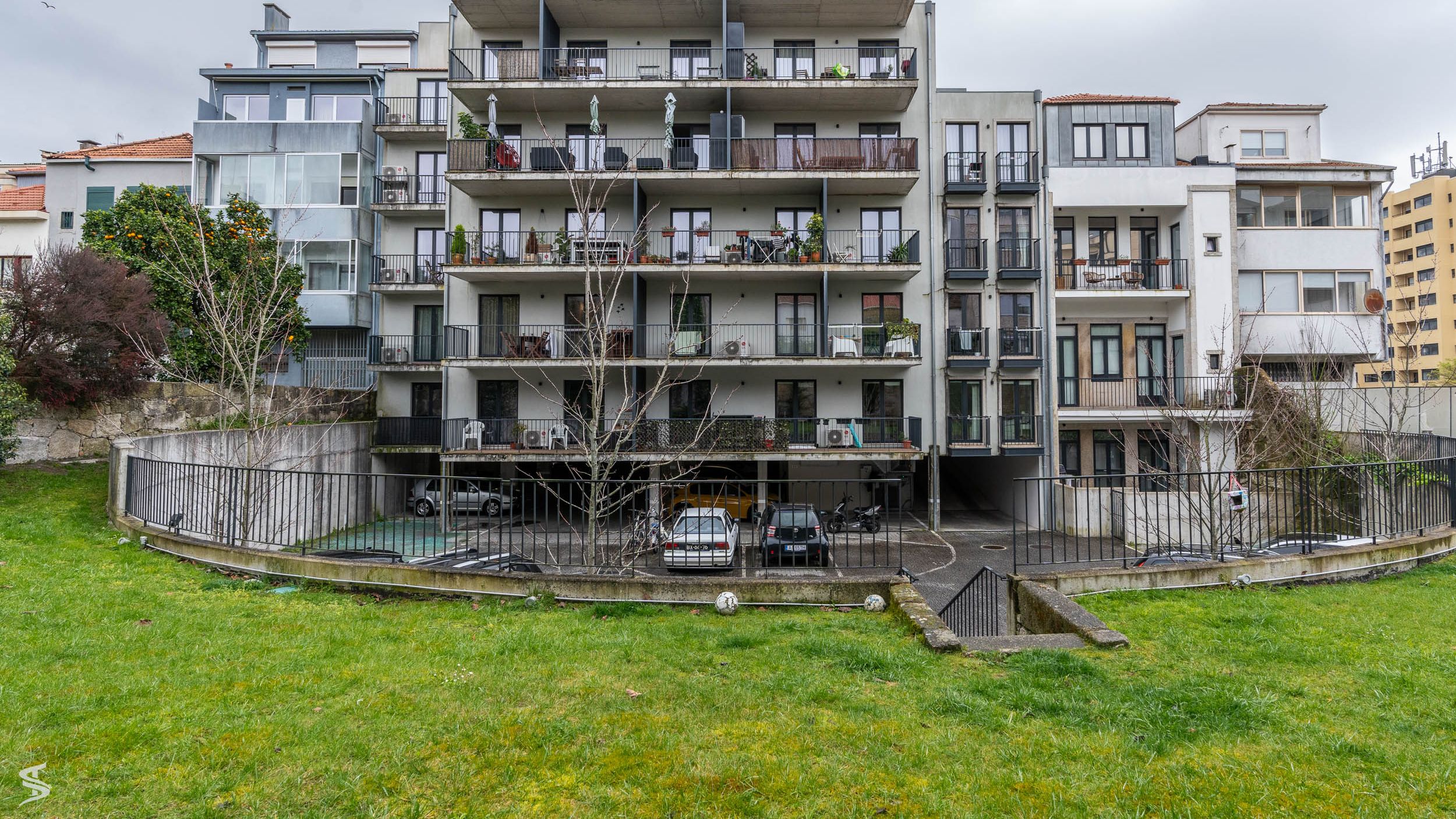 Outside apartment and garden